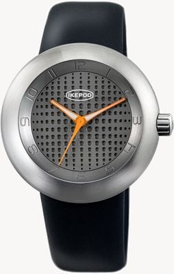 IKEPOD Megapod klara m301 (46 mm) mostrador cinza / pulseira de silicone preta M005-SI-LB-dots