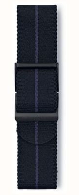 Elliot Brown 仅限黑色和蓝色细条纹织带（22 毫米）喷砂钢扣 STR-N16S