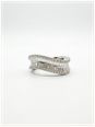 Baguette And Round Brilliant Natural Diamond 18ct White Gold Cocktail Ring JM4539