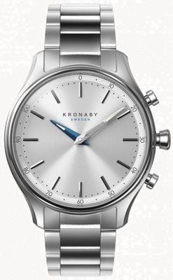 Kronaby Sekelハイブリッドスマートウォッチ（38mm）シルバーダイアル / 3リンクステンレススチールブレスレットウォッチ S0556/1