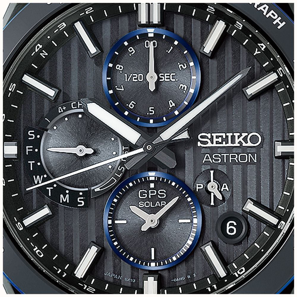 Seiko Astron GPS Solar Dual Time Chronograph (43.2mm) ‘Night Advanced Grey’ Dial / Black Titanium Bracelet HAB008J1 - alternatieve weergave 3