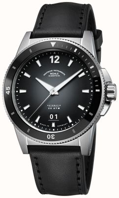 Mühle Glashütte Sportivo Big Date Automatik (42,5 mm) schwarzes Fumé-Zifferblatt / schwarzes Hybrid-Lederarmband M1-52-43-200-LK