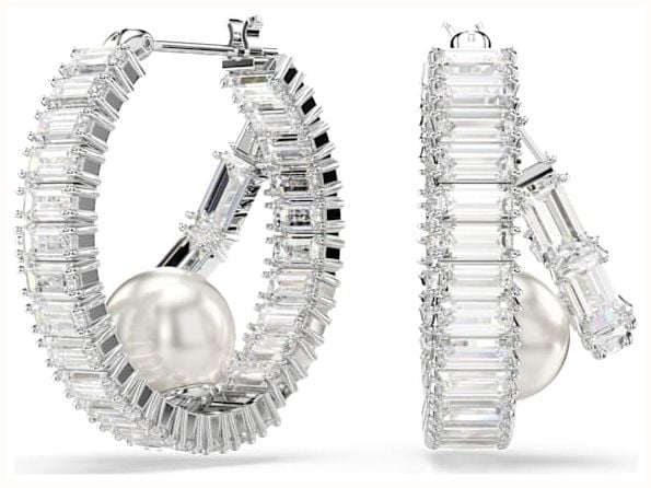 Swarovski X Ariana Grande Swarovski Zirconia And Pearl Hoop