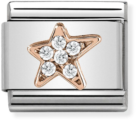 Nomination Classic Symbols In Stainless Steel With 9k Rose Gold And CZ Asymmetric Star Charm 430302/16