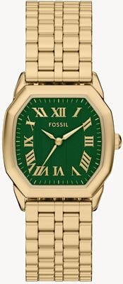 Fossil Harlow feminino (32 mm) mostrador verde / pulseira de aço inoxidável dourado ES5451