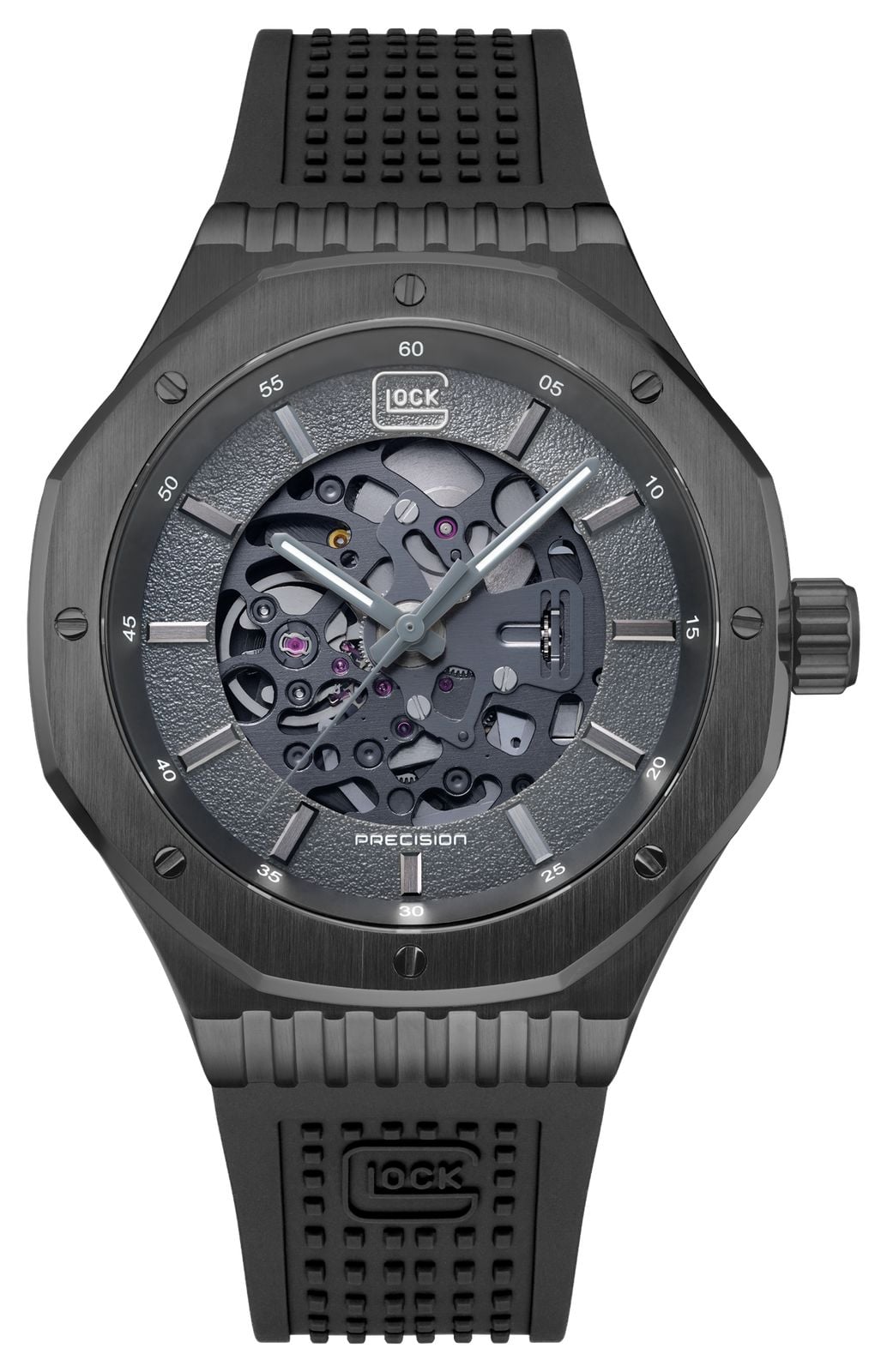 GLOCK Precision squelette automatique (45 mm), cadran montre