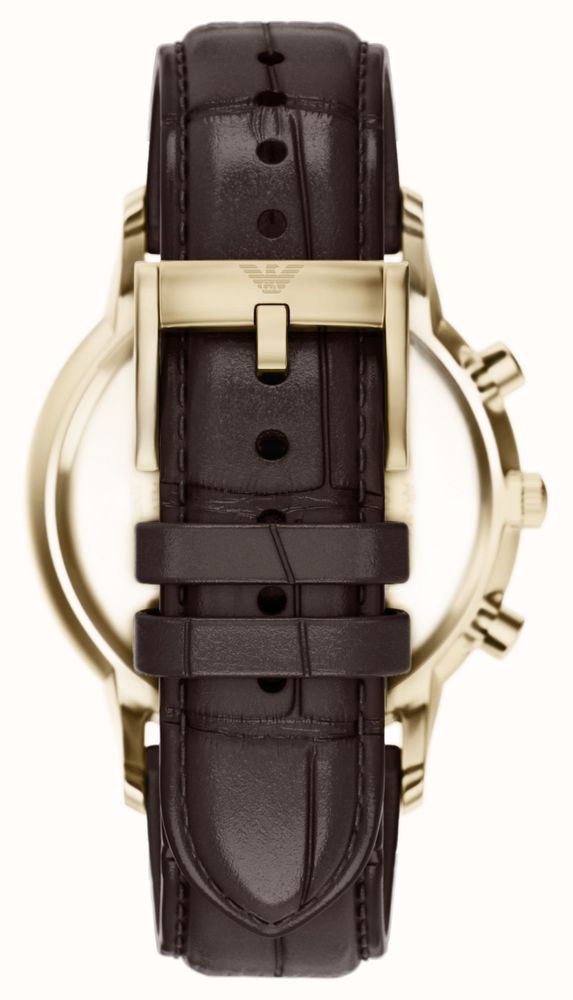 Emporio Armani Quartz Chronograph (43mm) Brown Sunray Dial / Brown Leather Strap AR11822 - альтернативный вид 4