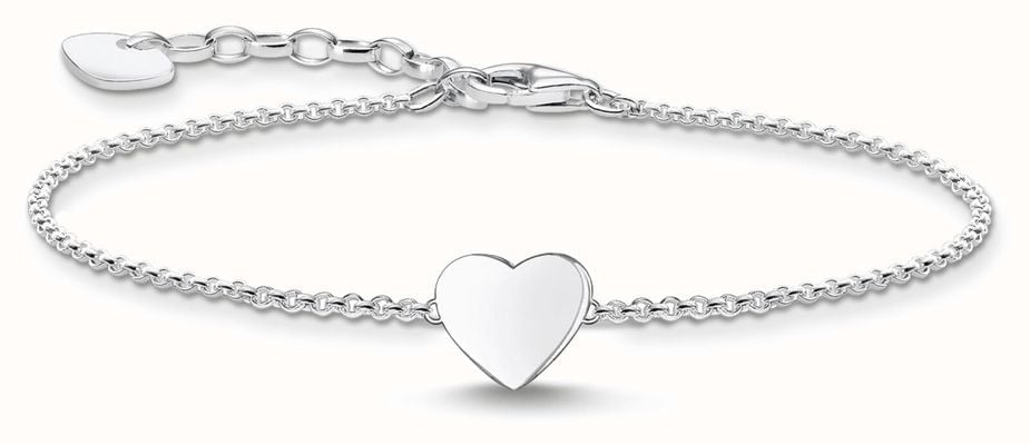 Thomas Sabo Sterling Silver Plain Heart Bracelet 16-19cm A2044-001-21-L19V