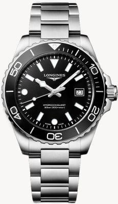 LONGINES Hydroconquest クォーツ(42mm)ブラックサンドブラスト文字盤/ステンレススティールブレスレット L37694566