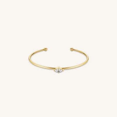 Rosefield Jewellery Kristal goudgeplateerde bangle in marquise-vorm JBCMG-J1240