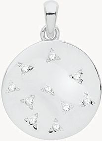 Silver Cubic Zirconia Set Star Disc Pendant G61065