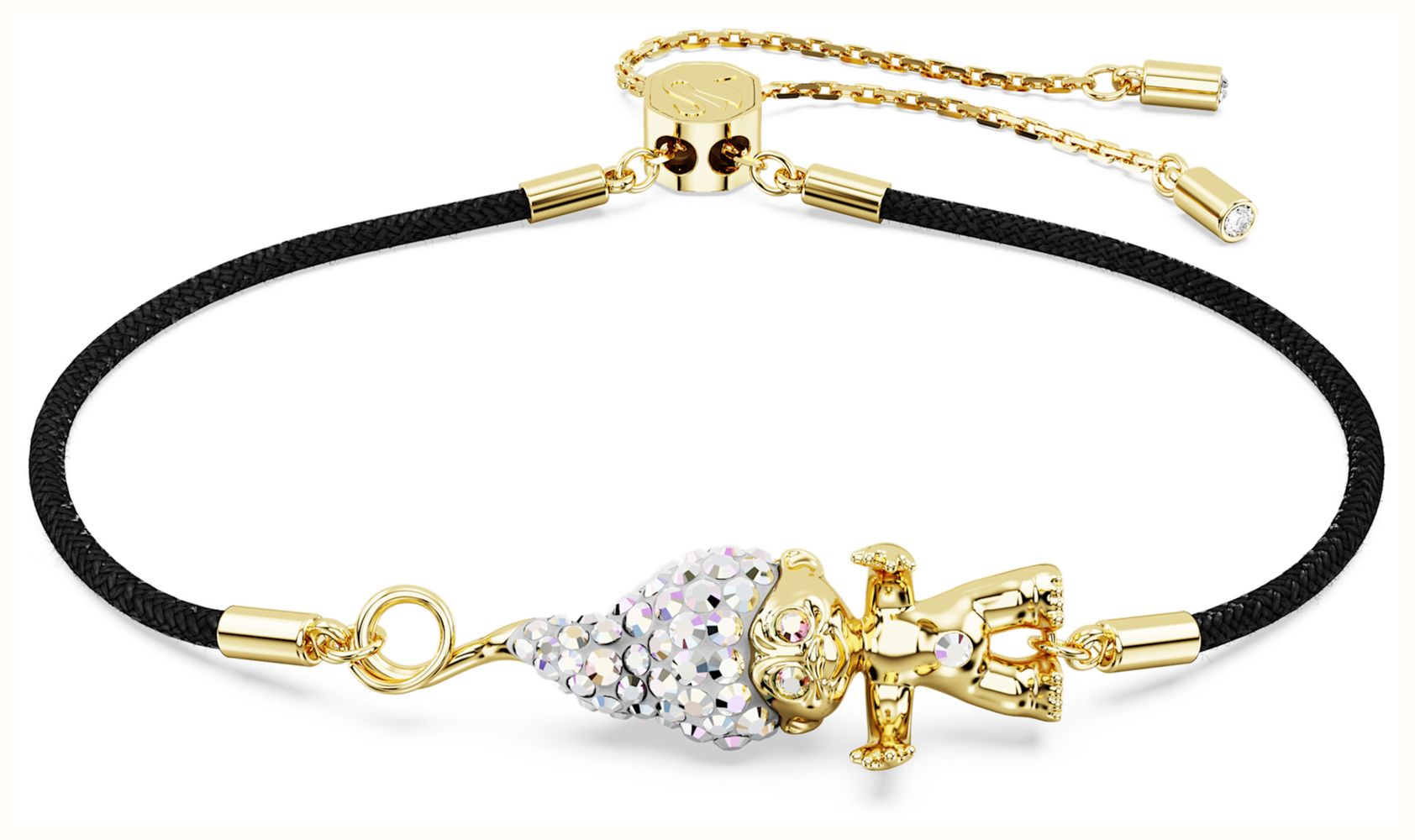Swarovski Good Luck Trolls Bracelet White Crystals Gold-Tone