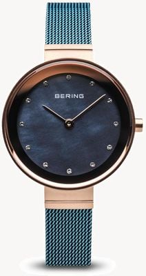 Bering Women's | Classic | Blue PVD Plated Steel Mesh 10128-368