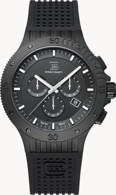 GLOCK Precision Quarz-Chronograph (44 mm) schwarzes Zifferblatt / schwarzes RTF-Silikonarmband GW-42-2-24