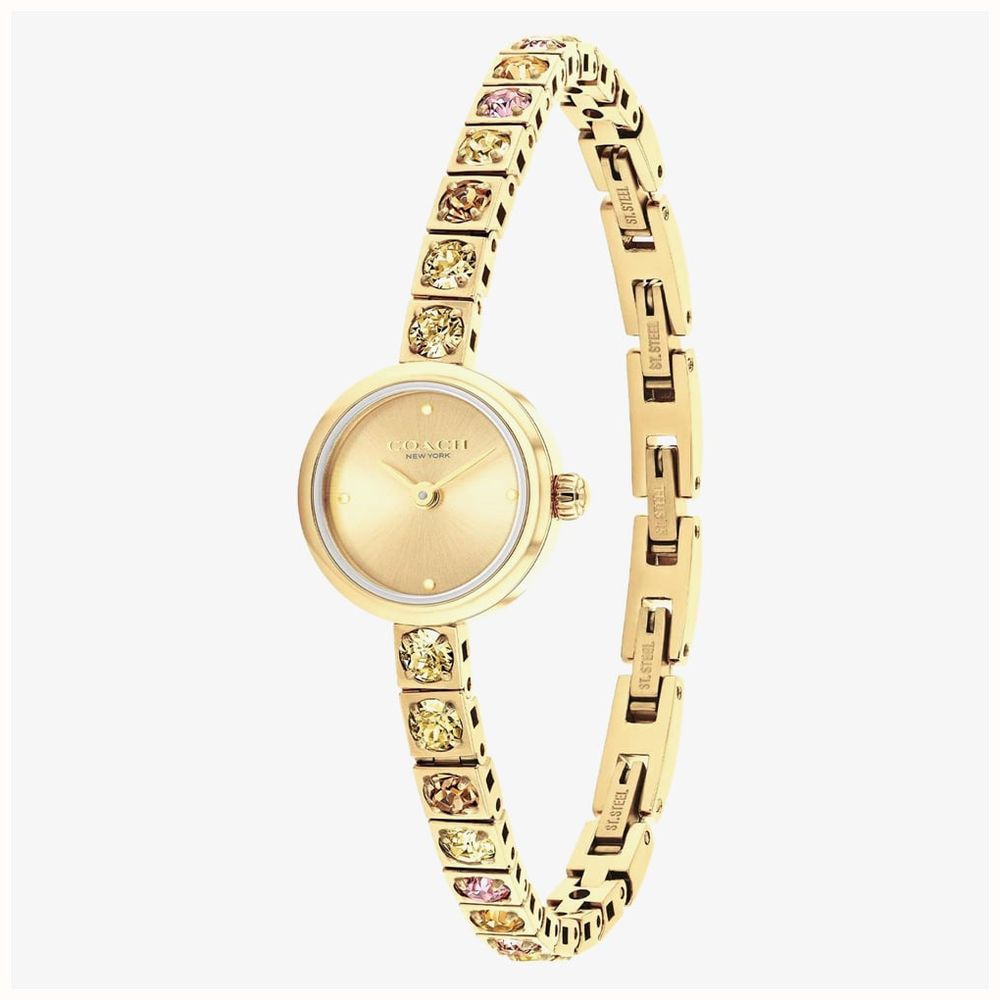Coach Ladies Iris Gold Dial Golden Tennis Bracelet 14504723 - vista alternativa 2