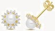 9CT YEL GOLD FRESHWATER PEARL & CZ STUDS ES2071
