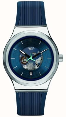 Swatch Niebieski automatyczny zegarek męski Blurang YIS430