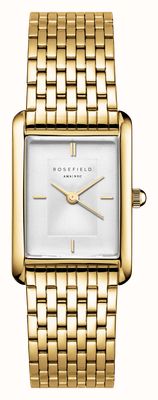 Rosefield Orologio Da Donna Heirloom – Quadrante Bianco, Cassa Ottagonale 30,6 Mm, Cinturino In Pelle Nera