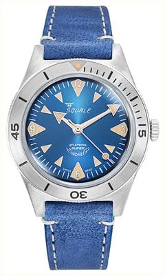 Squale Super-Squale Big-Arrows (38mm) Sunray Blue Dial / Blue Italian Leather Strap SUPERSSABL.PBL