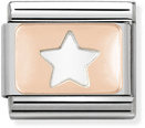 Nomination Classic PLATES In Stainless Steel With 9k Rose Gold CUSTOM Star Charm 430101/09