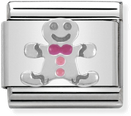 Nomination Classic Gingerbread Man Sterling Silver & Steel Enamel Charm 330204/09