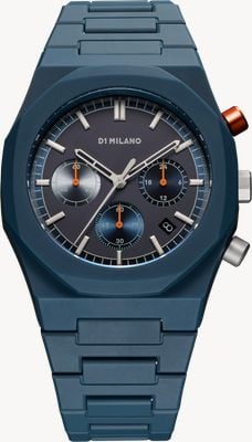 D1 Milano Polychrono Neptune Blue (40.5mm) Matte Blue Dial / Blue Polycarbonate Strap PHBJ09