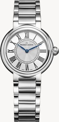 Maurice Lacroix Fiaba round - montatura diamanti (33mm) quadrante argentato / cassa acciaio inossidabile FA1306-SS002-110-1