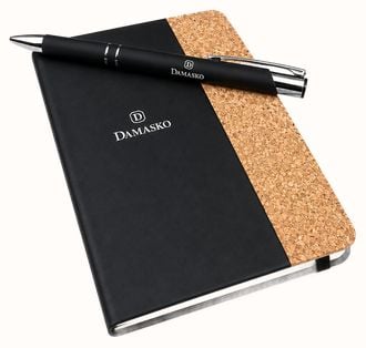 Damasko Branded Black Notebook And Pen J54932 Damasko Branded Black Notebook And Pen J54932