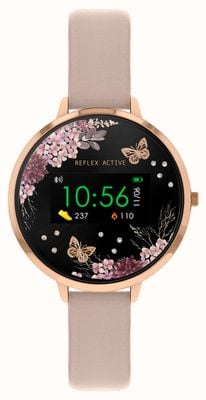 Reflex Active Wielofunkcyjny smartwatch Series 03 (38 mm) z cyfrową tarczą / sztuczną skórą w kolorze nude RA03-2014