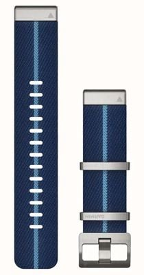 Garmin Quickfit® 22 MARQ Watch Strap Only - Striped Jacquard-weave Nylon Strap, Indigo 010-13225-10