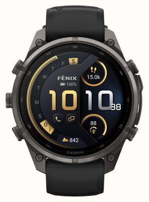 Garmin Fenix 9 Pro InReach 47mm Premium GPS Smartwatch - Carbon Grey Titanium With Black Silicone Watch 010-04336-11