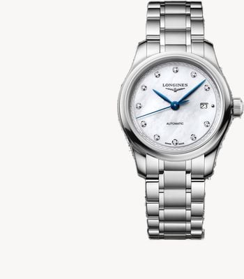 LONGINES Relógio Master Collection automático diamantes (30mm) mostrador madrepérola branca / pulseira aço inoxidável L24494876