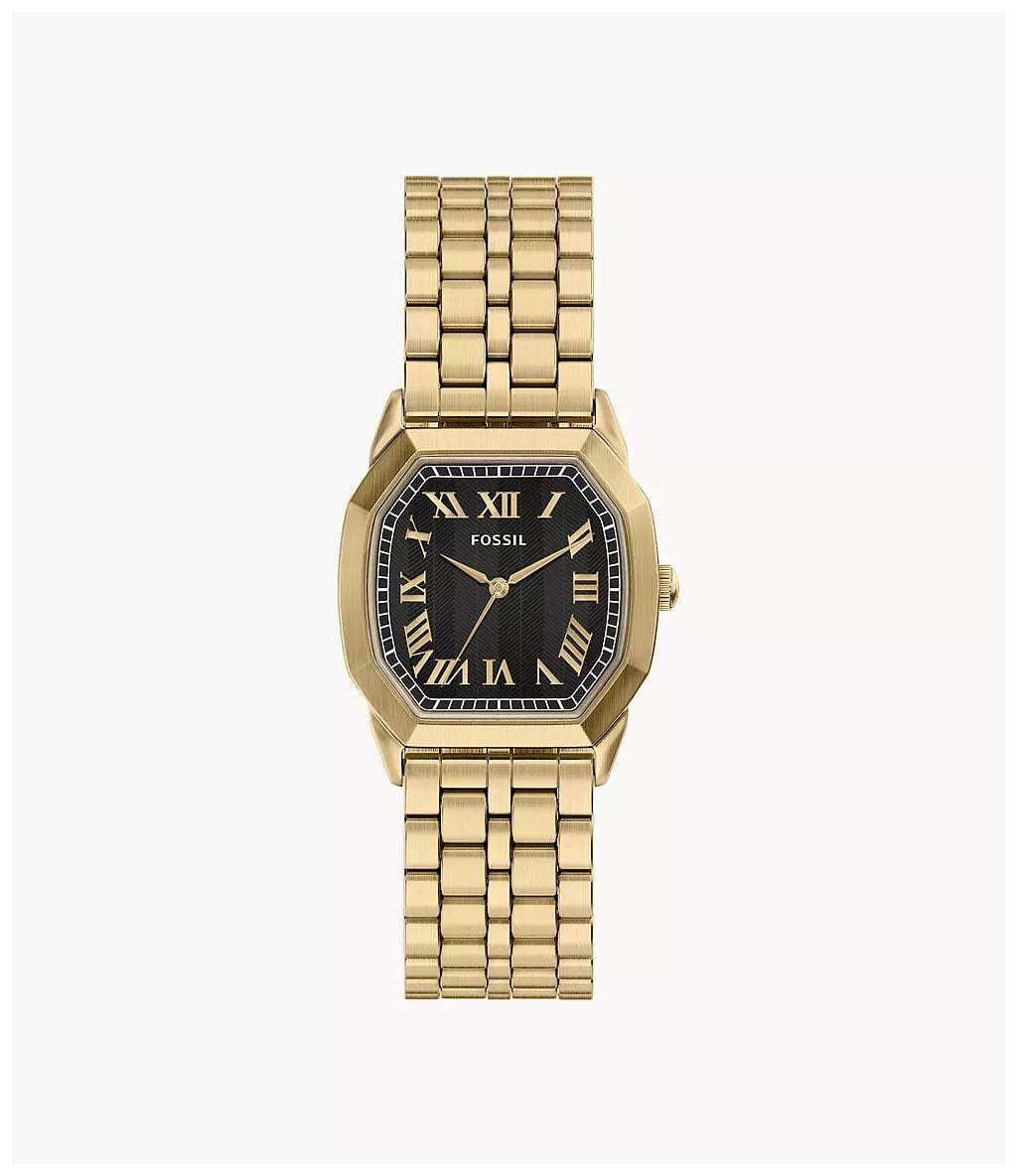 Fossil Harlow 33 mm trois aiguilles acier inoxydable teint montre