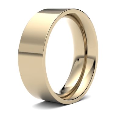 James Moore Wedding Rings | 9ct Yellow Gold | 7mm | Heavy | Flat Court | AG_7LHE-9Y