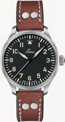 Laco Augsburg Automatic (39mm) Black Dial / Brown Calf Leather Strap 861988