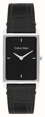 Calvin Klein Ck Dapper (24 mm) schwarzes Zifferblatt / schwarzes Lederarmband 25200528