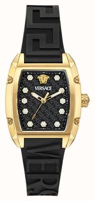 Versace Dominus (36 mm) cadran noir / bracelet caoutchouc noir VE8K00624