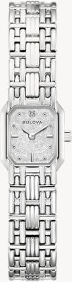 Bulova Sophia 'déesse du temps' reproduction (16mm) cadran denchu argenté / bracelet acier inoxydable 96P263