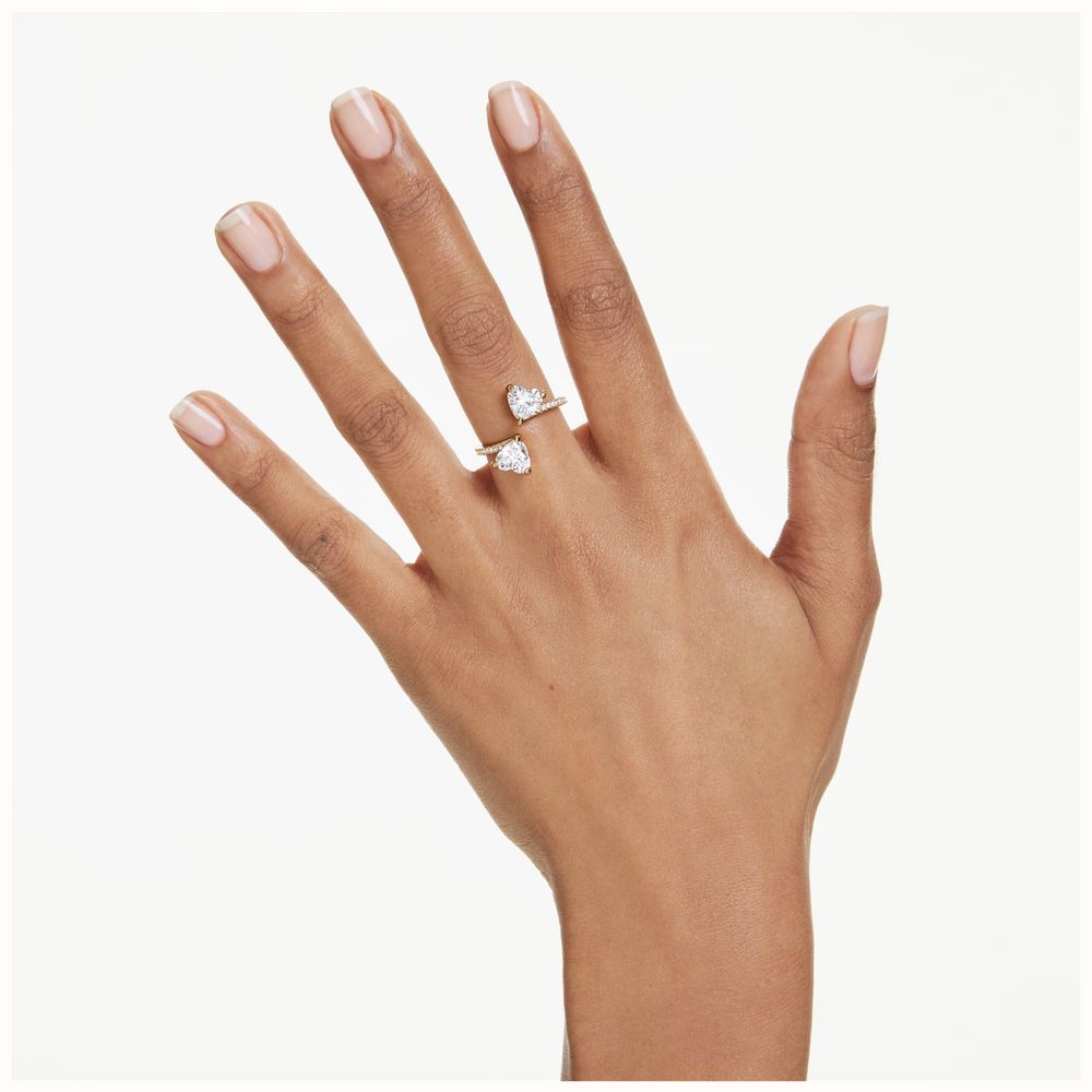 Swarovski Mesmera open ring Heart cut, Pavé, White, 18K gold finish, Size 60 5733478 - alternatieve weergave 3