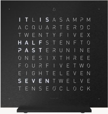 QLOCKTWO EARTH 13.5 STEEL SERIES DEEP BLACK (English) T4BLENSSBL-UK