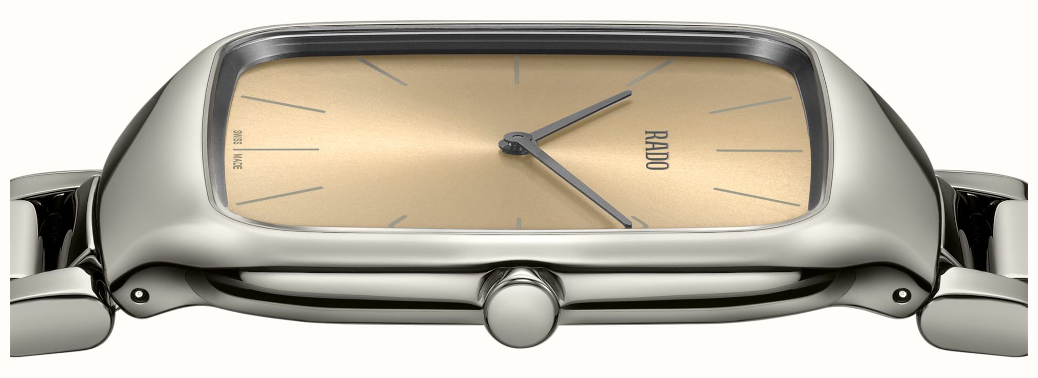 RADO True Square Thinline Quartz (37mm) Champagne Sunray Dial / Plasma High-Tech Ceramic Bracelet R27119402 - alternate view 3
