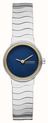 Skagen Freja lille (26 mm) quadrante blu / bracciale in acciaio inossidabile a onde SKW3171