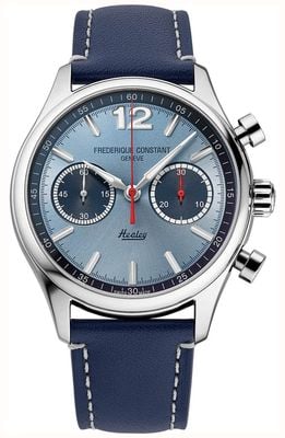 Frederique Constant Vintage rally healy auto chrono limited edition (42mm) blauwe sunray wijzerplaat / blauwe leren band FC-397HLBN5B6