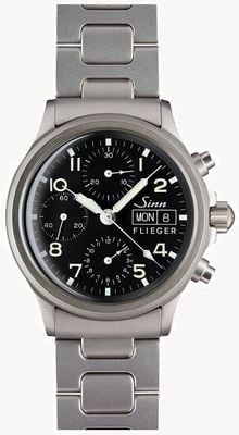 Sinn 356 Pilot Traditional Chronograph (German Date) Bracelet 356.020 TWO LINK BRACELET