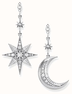 Thomas Sabo Sterling Silver Royalty Star And Moon Earrings H2026-643-14