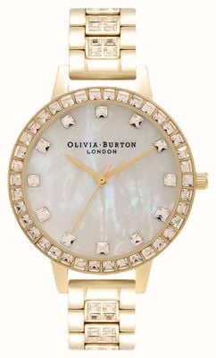 Olivia Burton Treasure relógio pulseira de ouro com mostrador demi OB16MOP33
