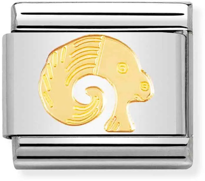 Nomination Classic Aries ZODIAC Steel Charm With Yellow Gold 030104/01