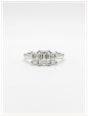 1.03ct Emerald Natural Diamond Platinum Trilogy Ring J7378