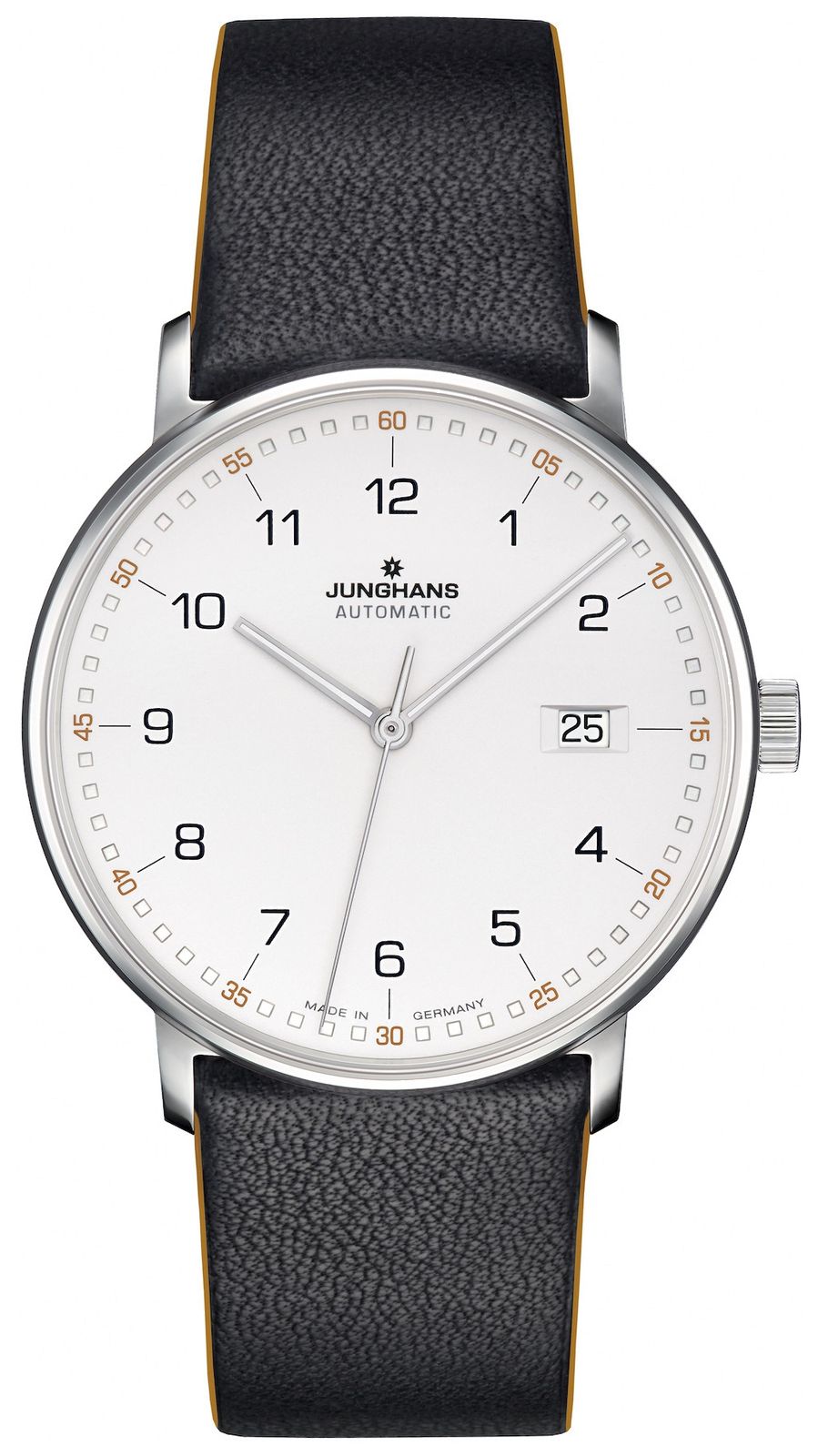 Junghans FORM A Calfskin Black Strap with Numbers 27/4731.00 Watch