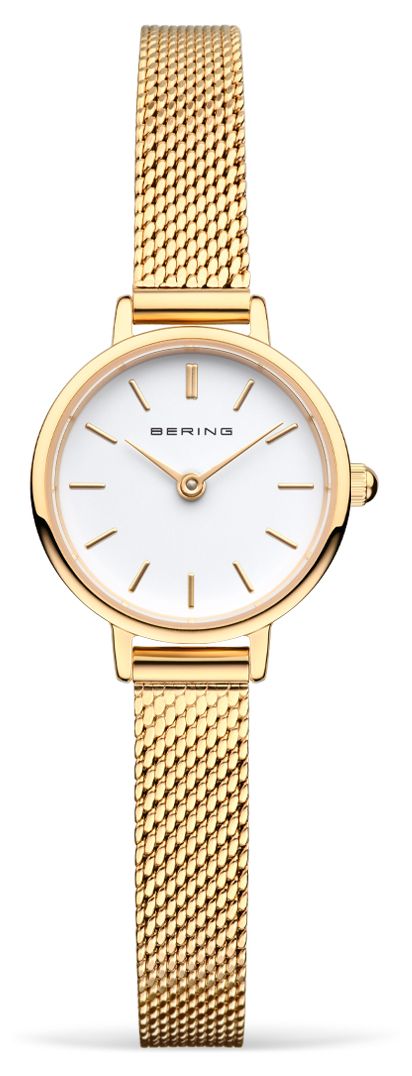 Bering Bracelet en maille dorÃ©e pour femme | cadran blanc montre